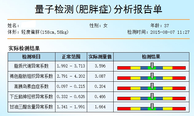 肥胖量子亞健康檢測項目